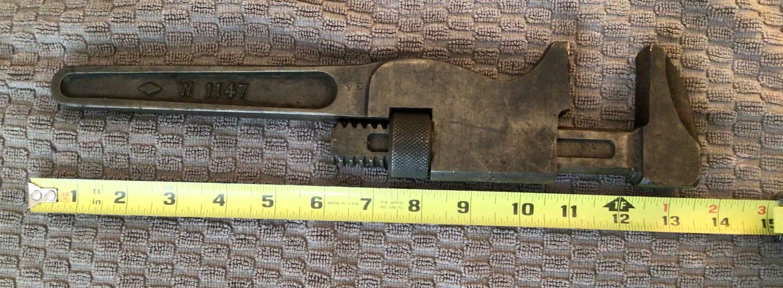 AMPCO W-1147 Wrench, 12” Adj, Vintage, Made in USA, Heavy, See Photos