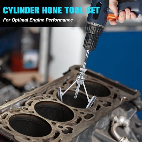7PCS Adjustable Engine Cylinder Hone Tool Set, 3/4″ to 7″ Sizes, Grinding & Poli