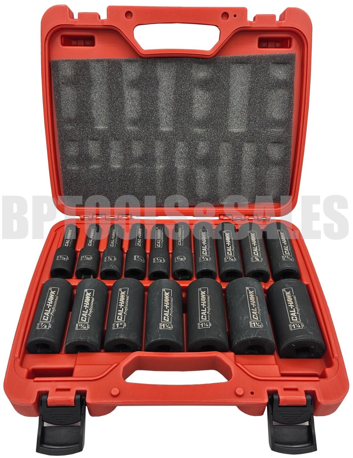 17pc 1/2″ DR. 6 Point SAE Deep Impact Sockets Chrome Vanadium CRV Set