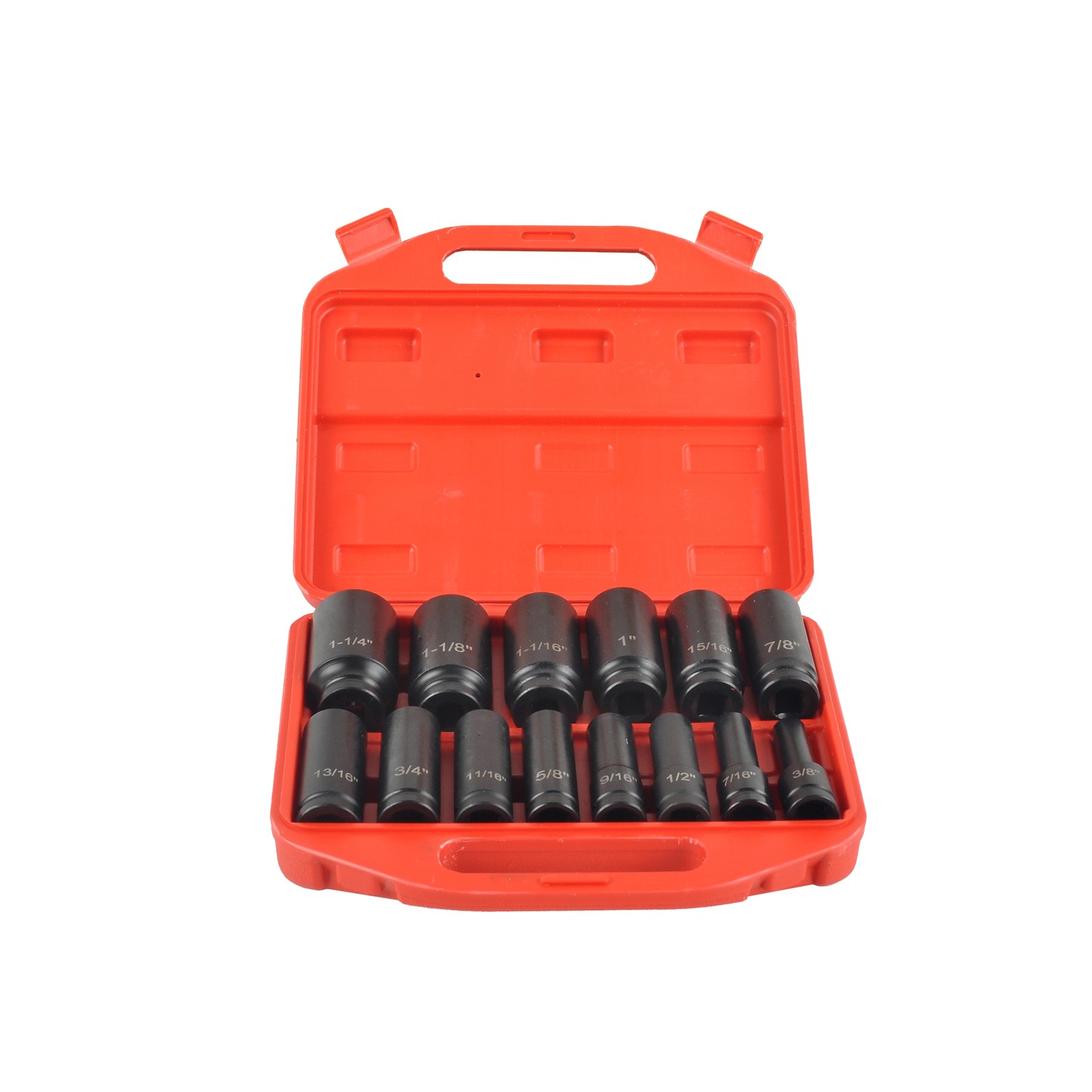 14PCS 1/2″ Drive 6 Point Heavy-duty Standard Impact Socket Set 3/8″ to 1-1/14″