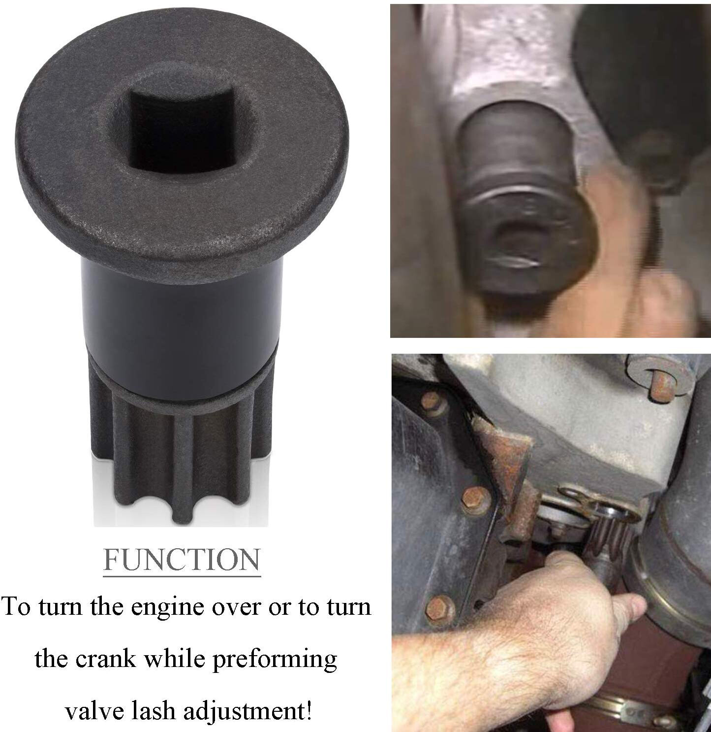 Cummins Engine Barring Tool Injection Pump Gear Puller Lock Nut Wrench for Dodge