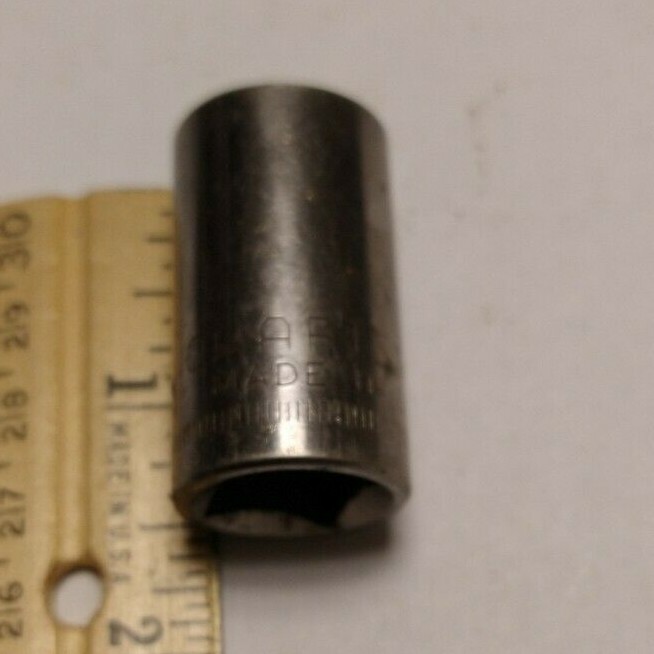 Craftsman Vintage 1/2″ Drive 15MM 12 Point Shallow Socket Metric 44236 G1 USA