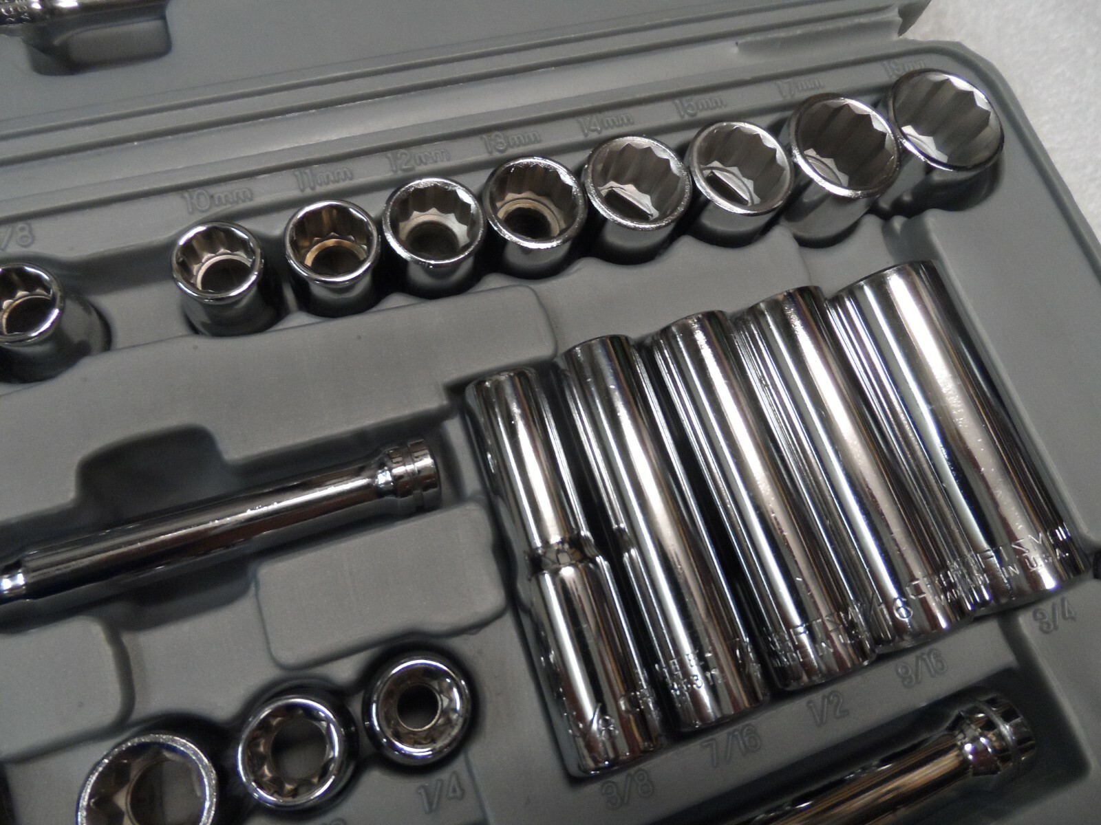 Craftsman 1/4″ 3/8″ Drive Standard SAE Metric MM Sockets Ratchet Set Vintage USA