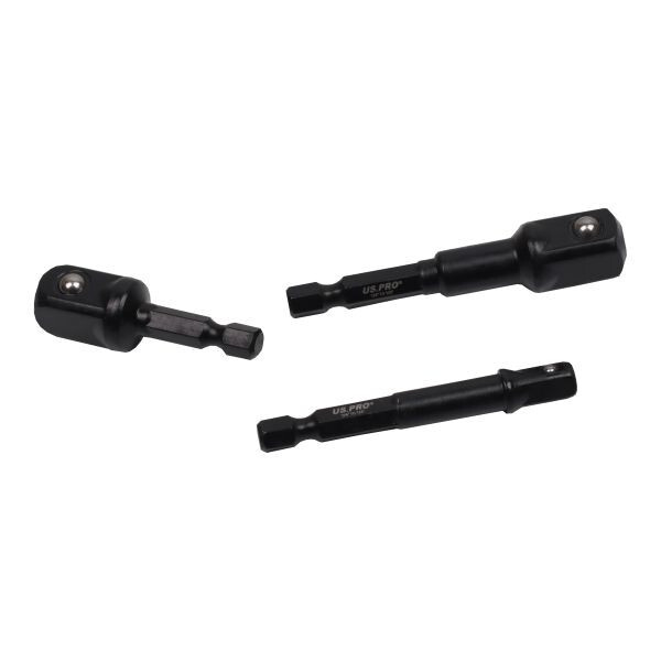 US PRO IMPACT Drill Socket Adaptor Hex Drive To 1/4″ 3/8″ 1/2″ DR Square 8PCS