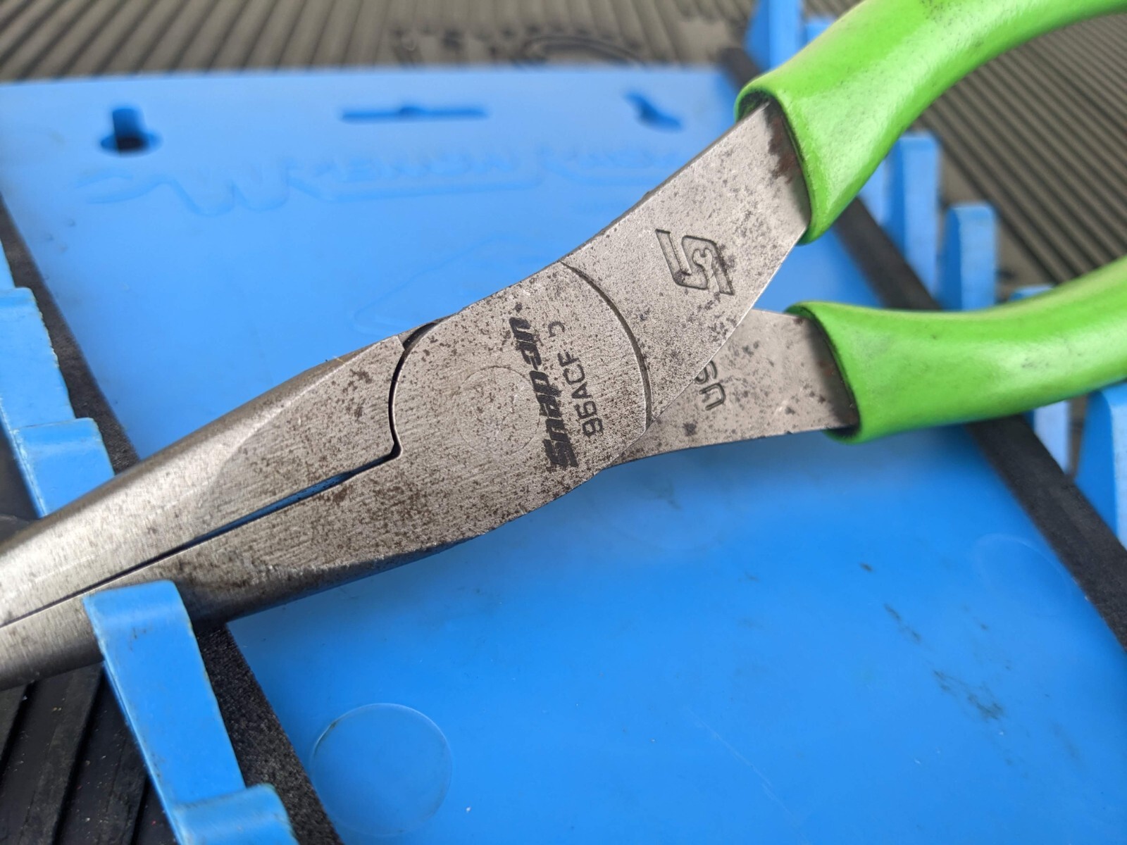 #bd473 Snap On 96ACF – 8″ Talon Grip™ GREEN NEEDLE Nose Pliers