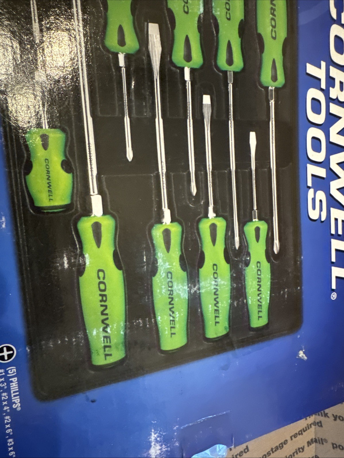 Cornwell Tools 10pc. Screwdriver Set Green Flat & Philips (CSD810SG)