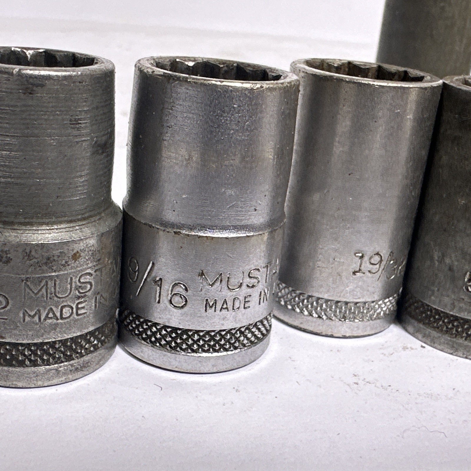 Vintage Mustang Tools 14pc SAE 1/2” Drive Socket Set 7/16” to 1”