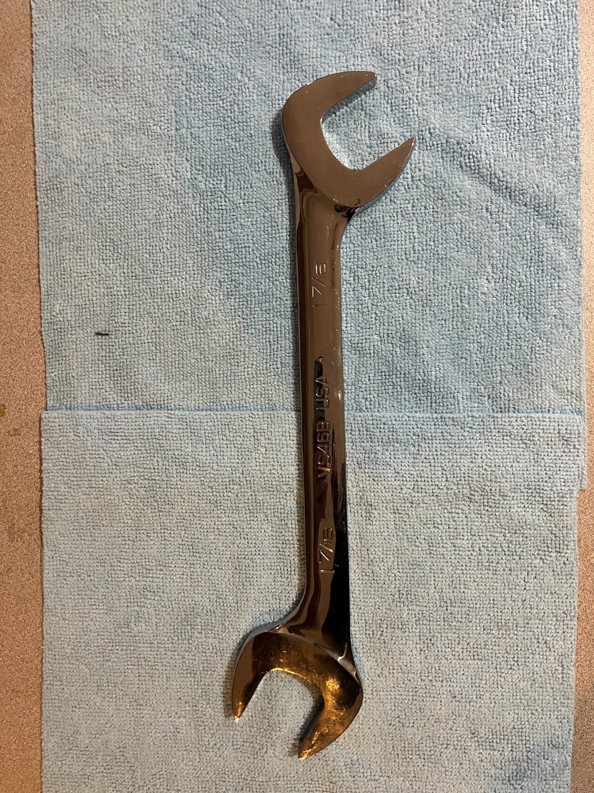 Snap-on Tools USA NEW 1-7/16″ SAE 4 Way Open-End Angle Head Chrome Wrench VS46B
