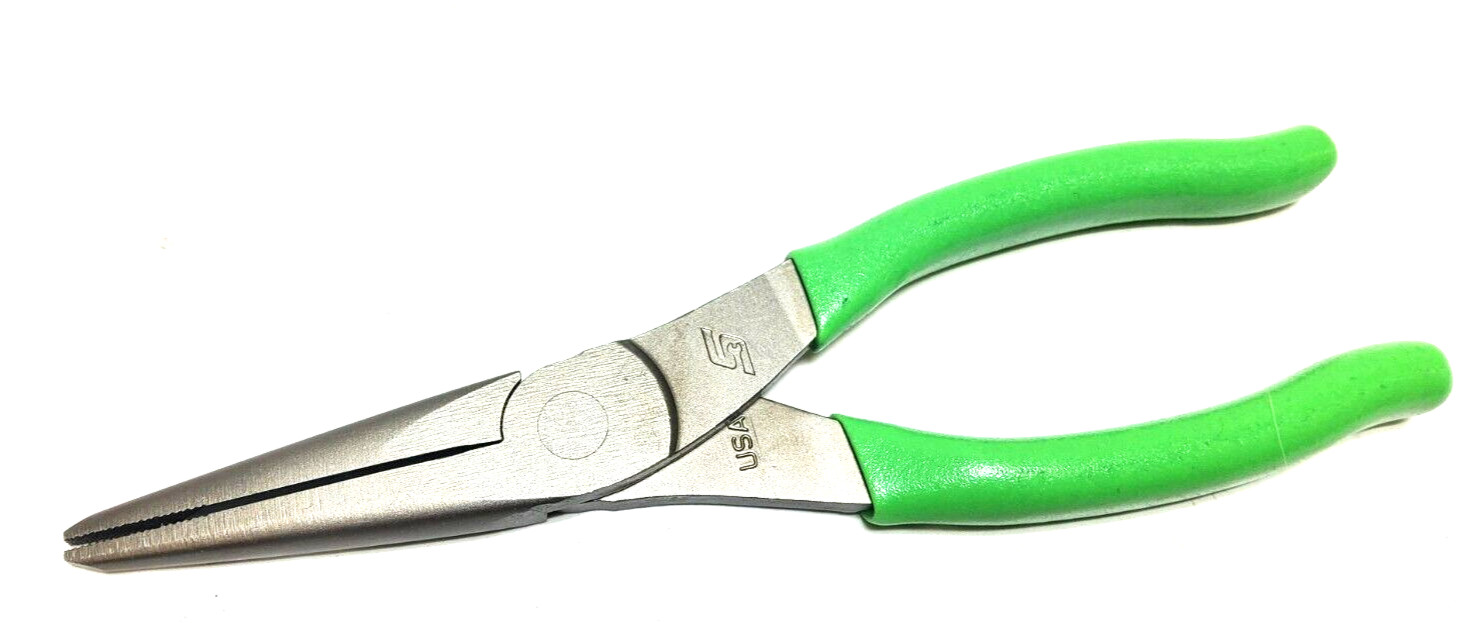 New Snap-on™ 96ACF 96ACFG 8″ long Green Vinyl Grip Needle Nose Pliers