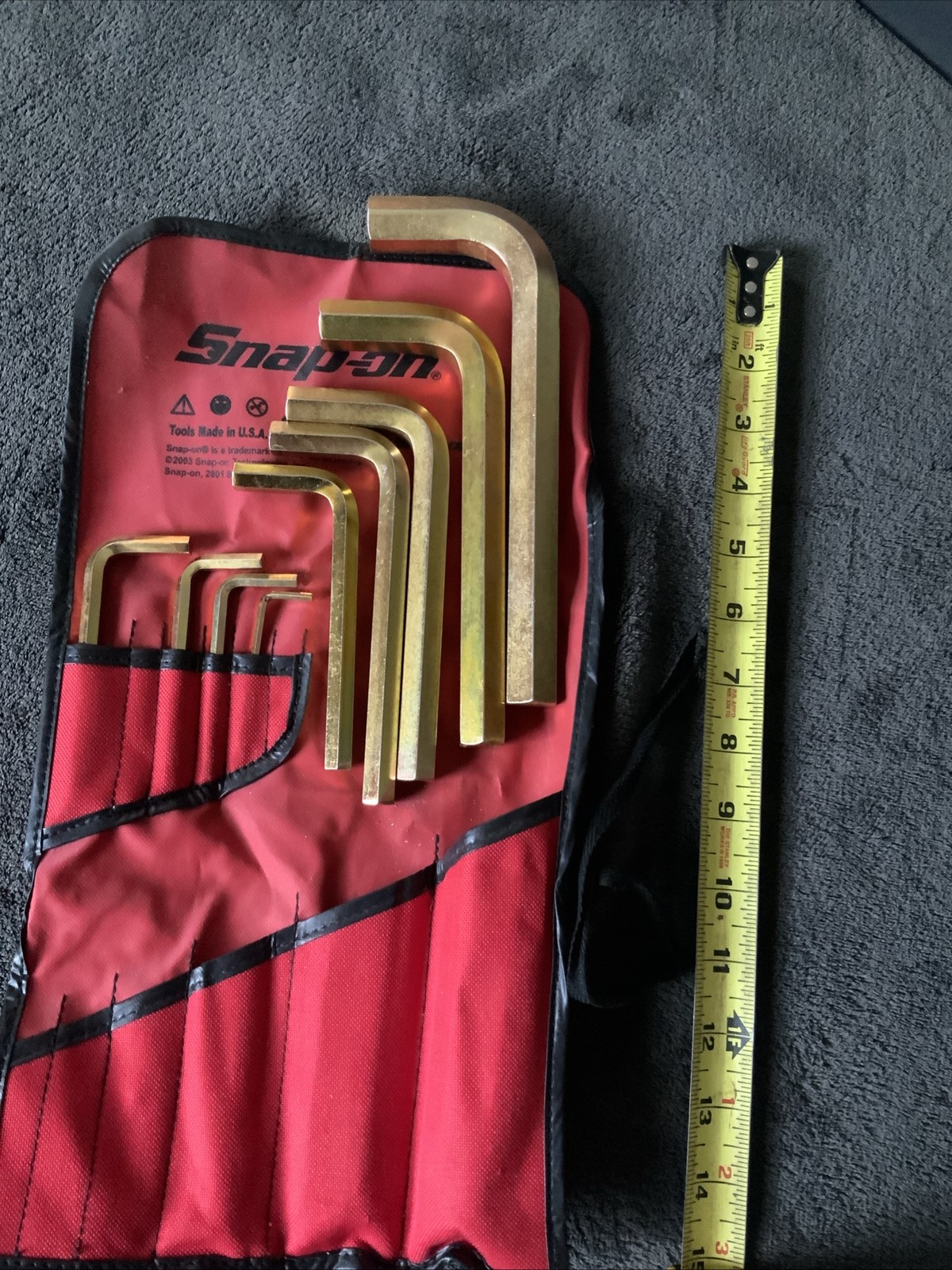 Snap On Hex Key Set, Missing Couple…see Pics….in Canvas Case….