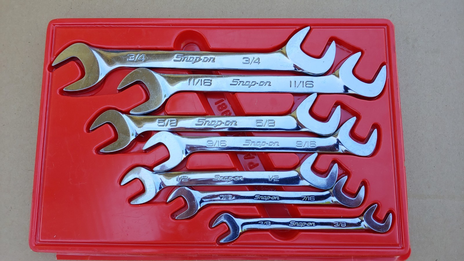 Snap-On Tools 7pc SAE 4 Way Angle Wrench Set SVS807 3/8 – 3/4»