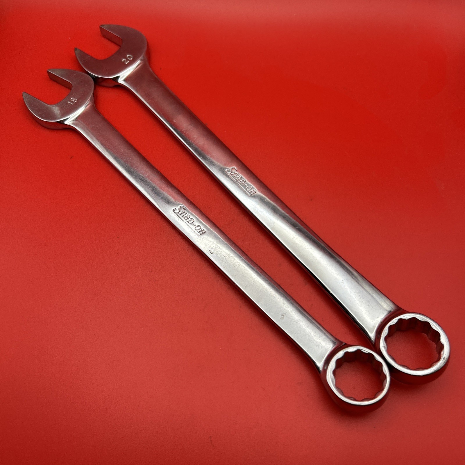 2 SNAP-ON Combination WRENCHES OEXM200 20mm & OEXM180 18mm FREE SHIPPING