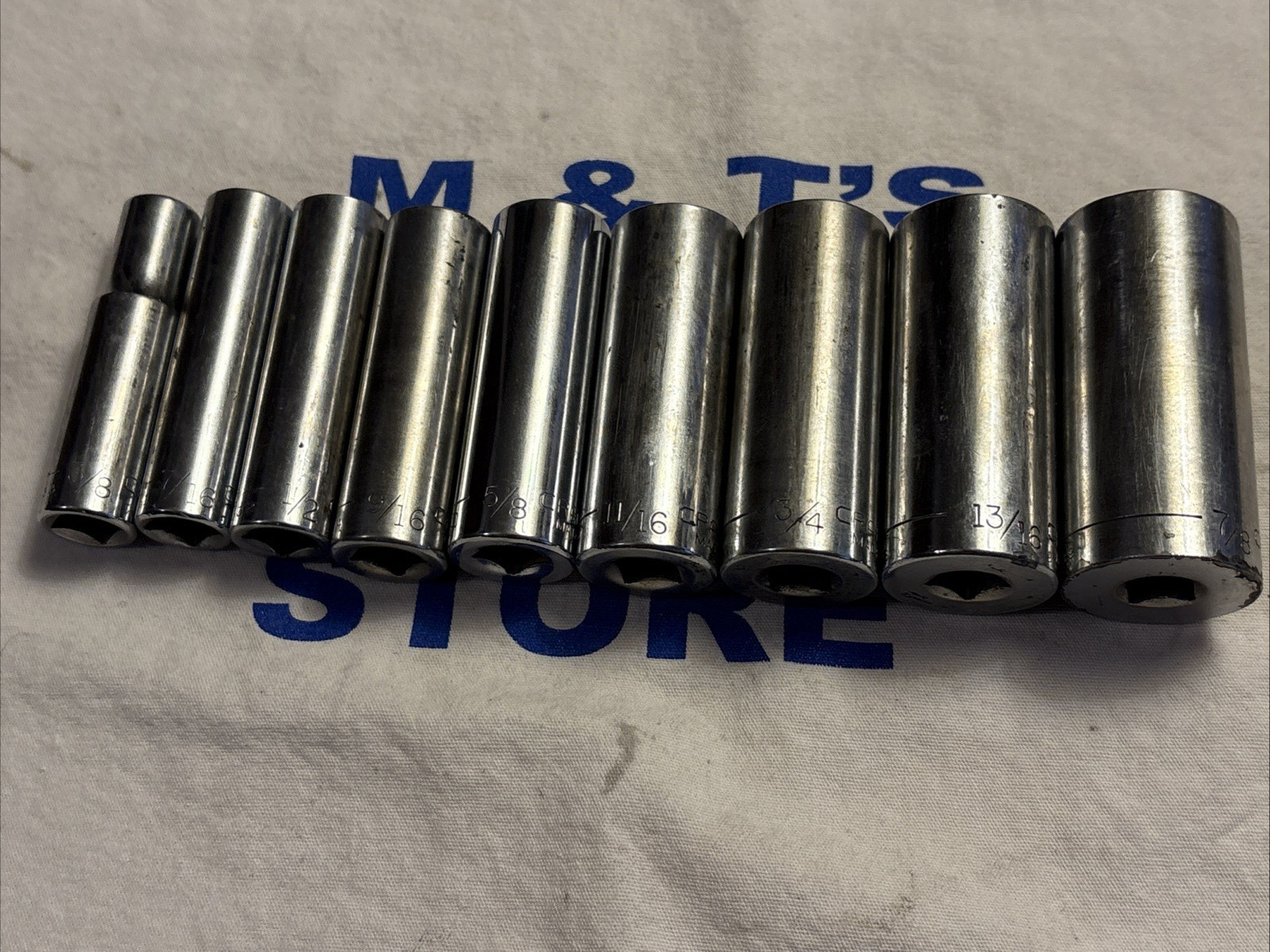Craftsman USA 3/8″ Drive 9pc 6pt Deep Socket Set -V- & -G- Series 3/8″ – 7/8″