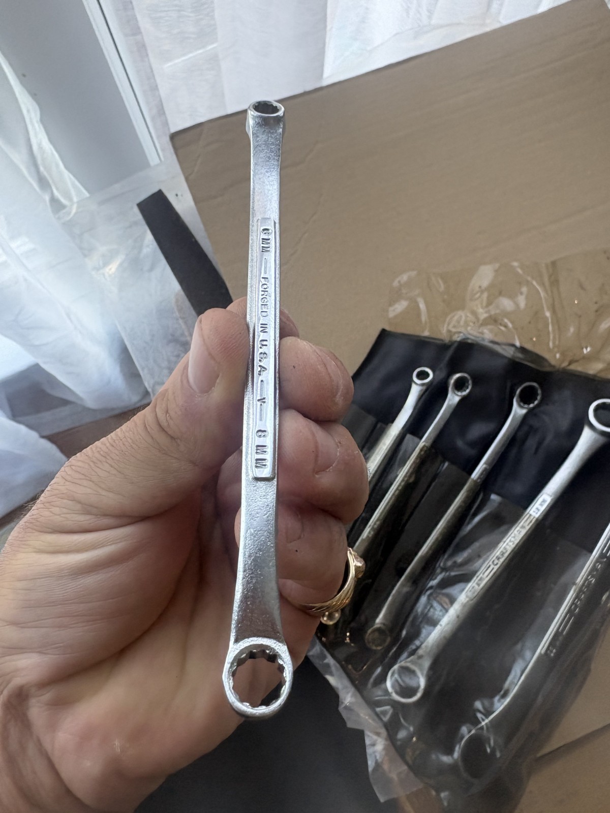 6 Piece Vinatge Craftsman Metric Box End Wrench Set No. 4295 with case