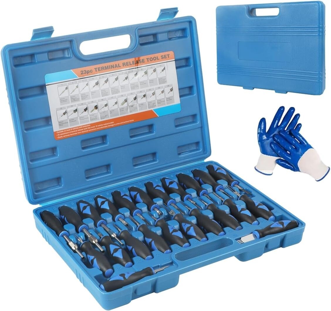 23PCS Terminal Removal Tool Kit Auto Electrical Pin Removal Extractor Tool Set
