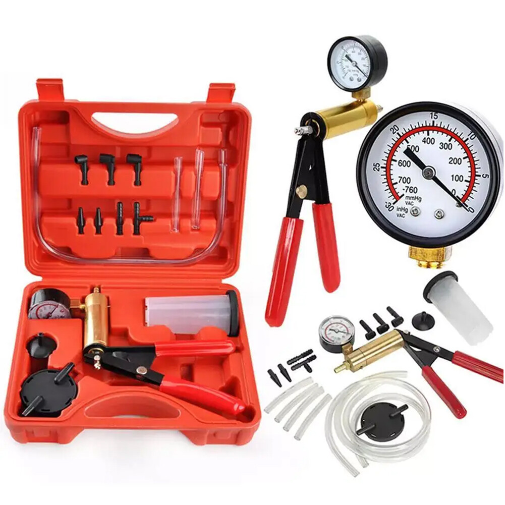 Brake Bleeder Kit Hand held Vacuum Pump Test Set for Automotive w/Protected Case