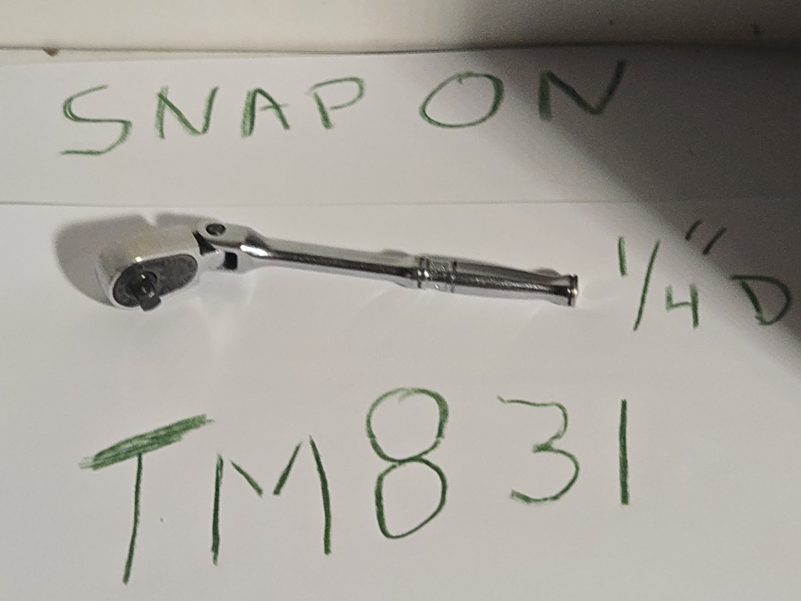 Snap On 1/4″ Drive Flex Head Ratchet – TM831 Used – See Photos