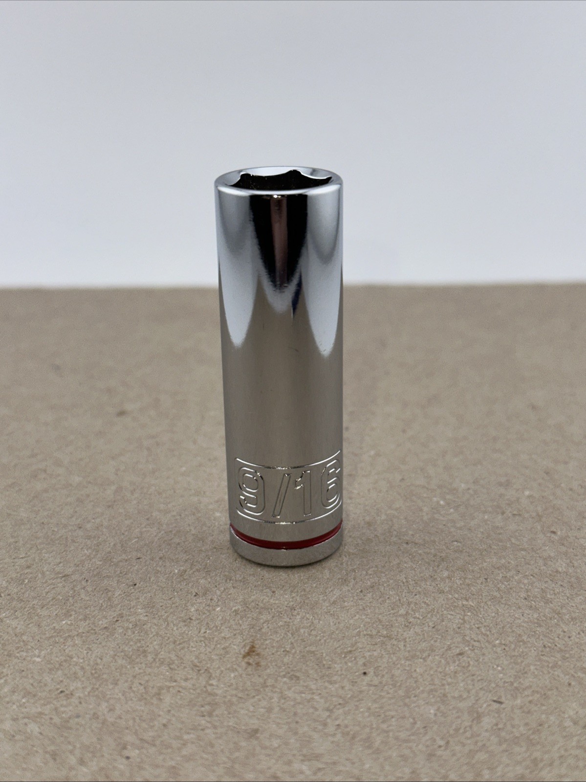 Quinn 9/16” Socket. 3/8” Drive. Deep Well. 6 Point. New. 0491