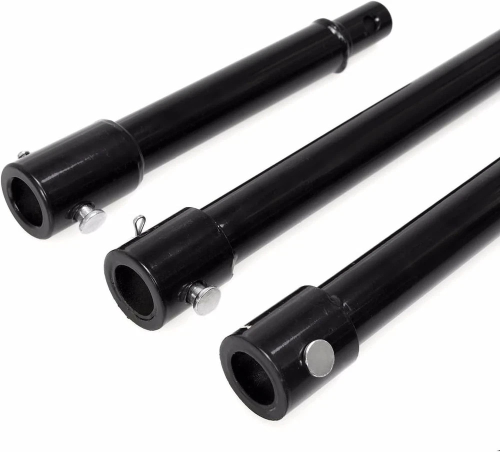 3 Piece Auger Extension Drill Bits 3/4 Inch Post Hole Digger Shaft Adapter Black