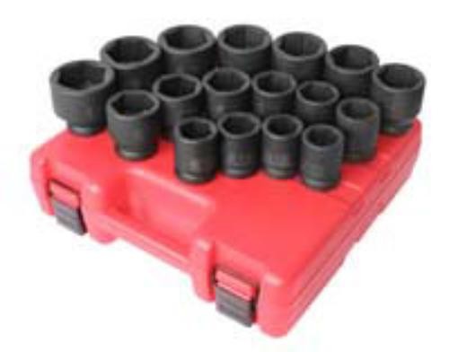 Sunex 4684 17pc 3/4 In. Drive 6pt Heavy Duty Metric Impact Socket Set