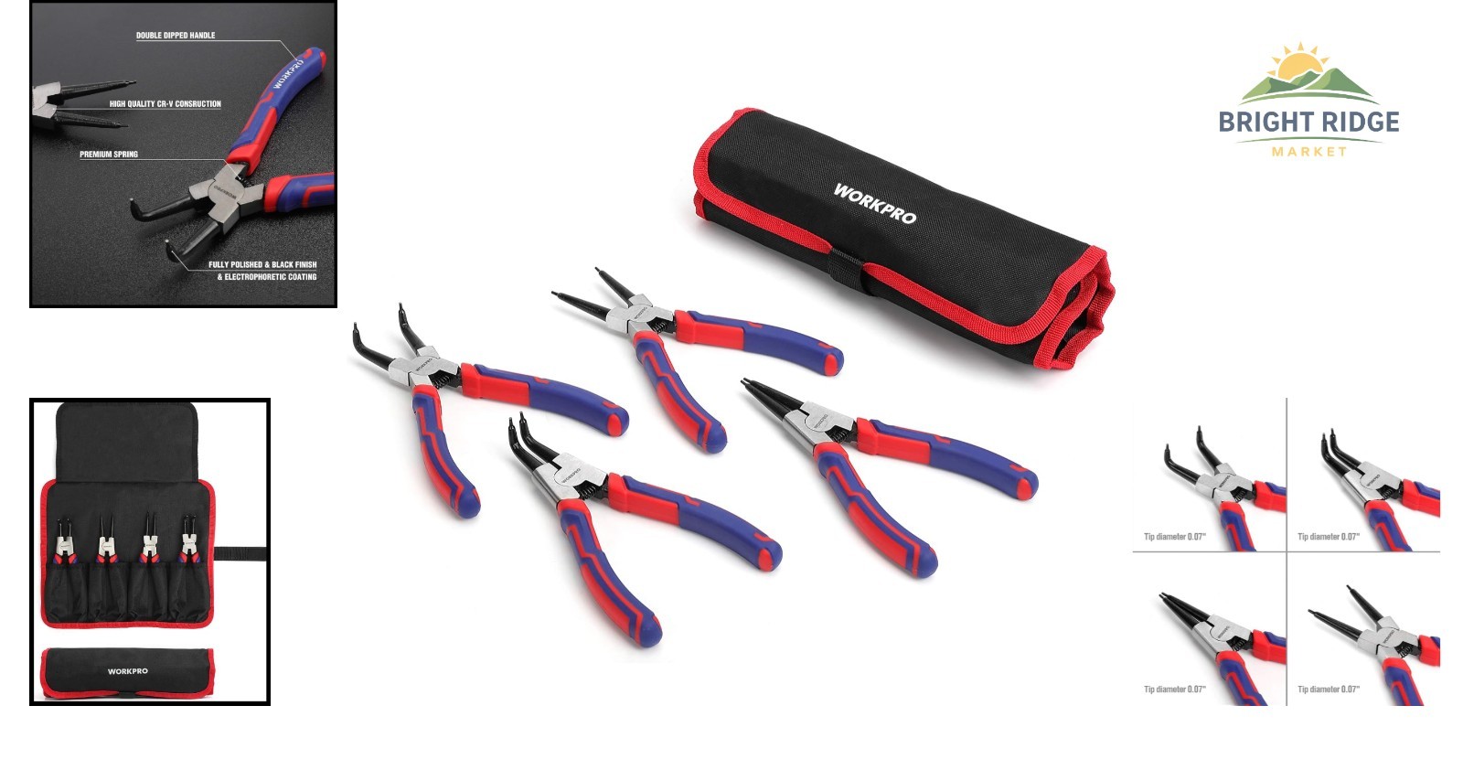 7-Inch Snap Ring Pliers for Easy Installation and Removal of Retaining Rings