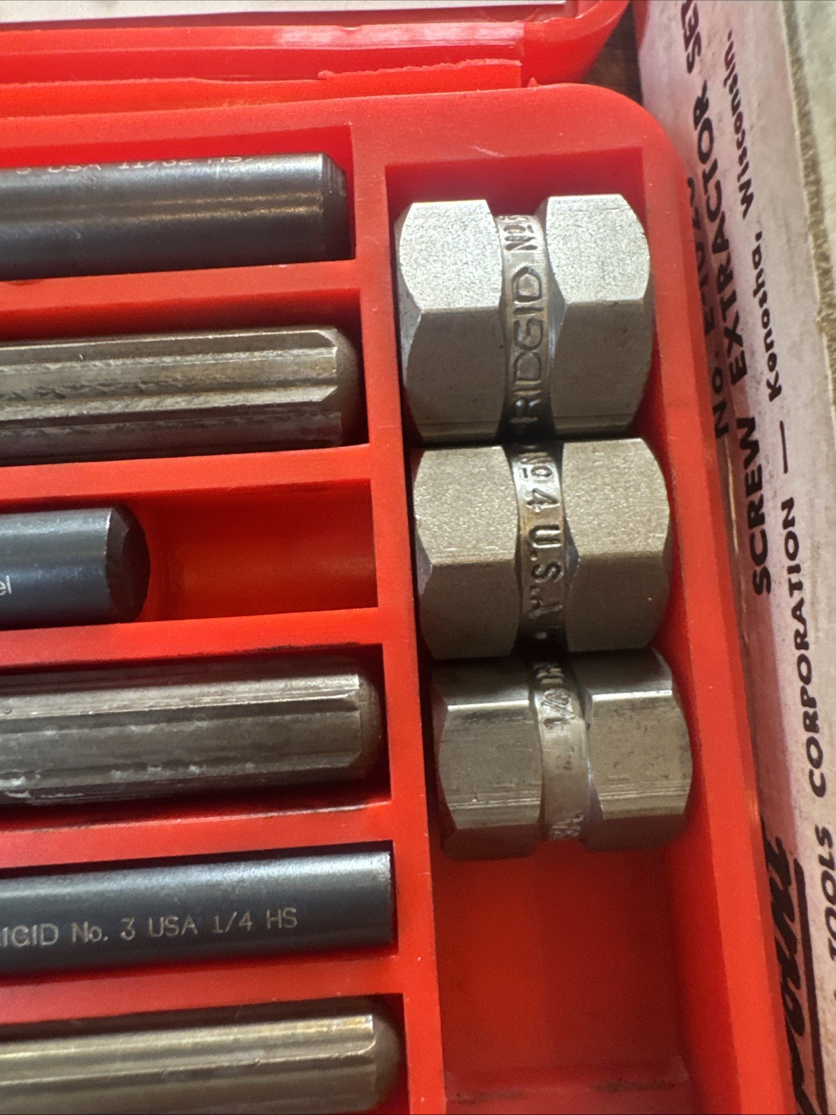 Vintage Blue Point Snap-On Screw Extractor Set No. E-1020 Complete in Case