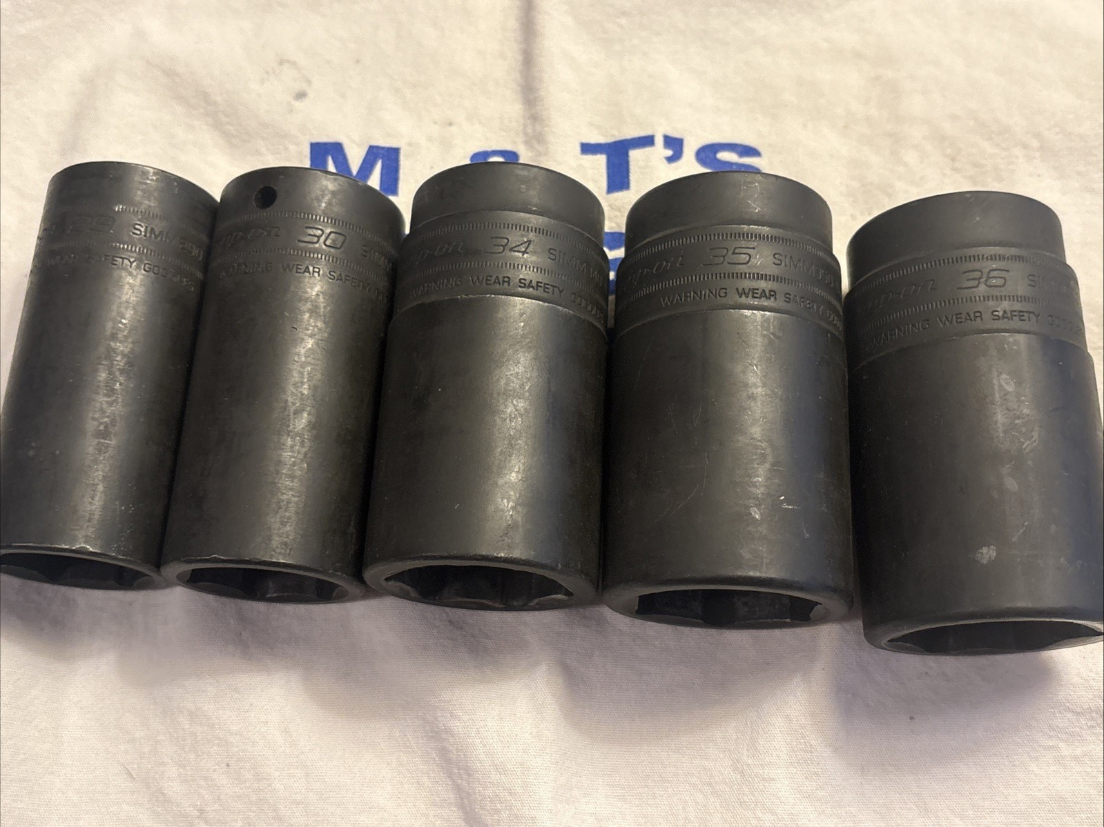 Snap-on 1/2″ Drive 5pc 6pt Metric Deep Impact Set (29-30, 34-36 mm) 305SIMMY