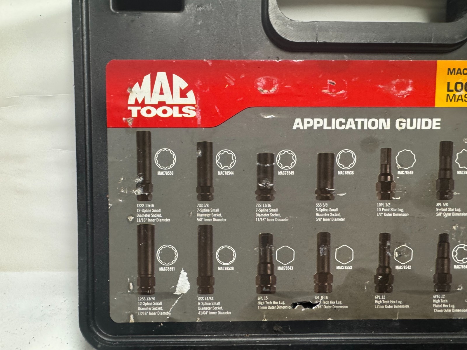 MAC Tools MAC78537 Locking Lug Nut Removal Master Key With Case INCOMPLETE SET