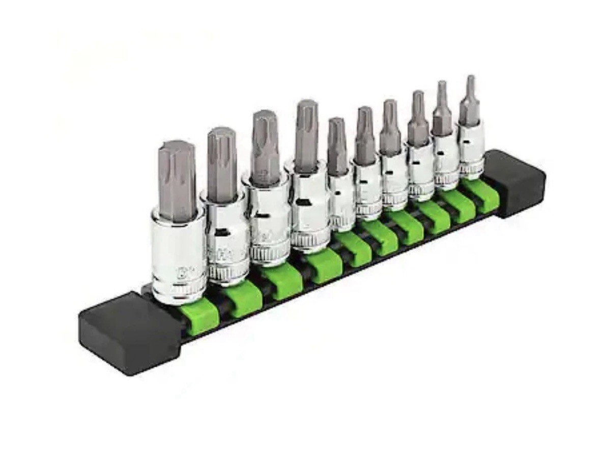 DieHard 1/4″ & 3/8″ Drive Star Torx Bit Socket Set, 10-Piece DHP55283