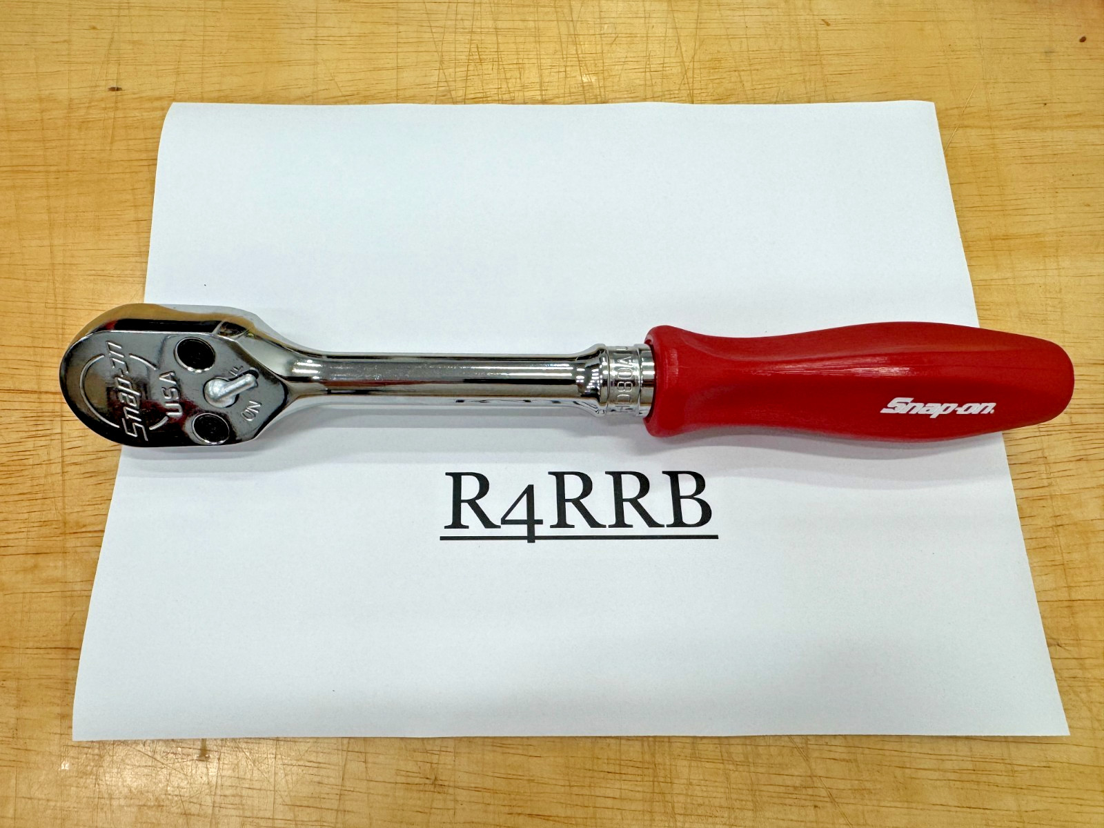 Snap-on Tools USA CLASSIC RED 1/2″ Drive Hard Grip Ratchet SHD80AR RARE NOS
