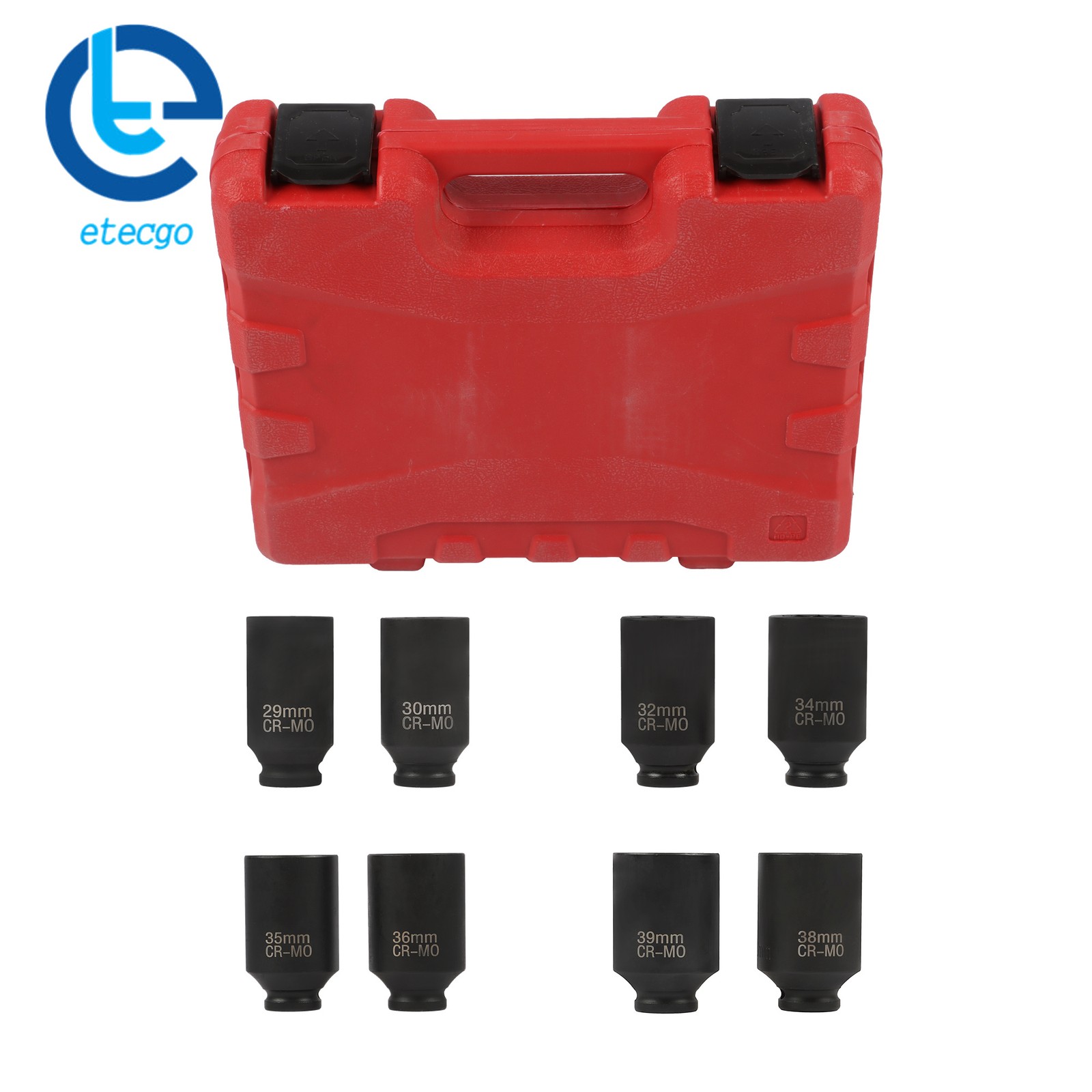 1 Set 1/2″ Drive Deep Spindle Axle Nut Impact Socket Set 8PCS 2 Point