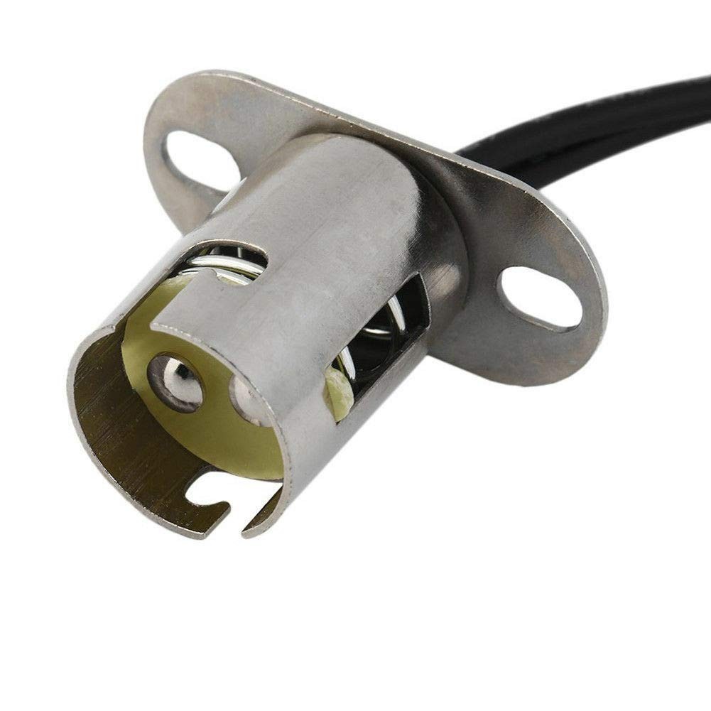 2PCS BAY15D 1157 LED Light Bulb Socket Holder with Wire Connector for silver