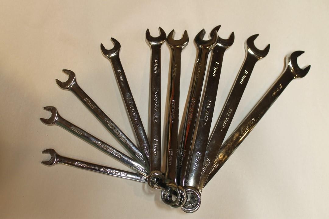 Snap-On SOEXM710 10 pc Metric Flank Drive Plus Combination Wrench Set 10-19mm ^
