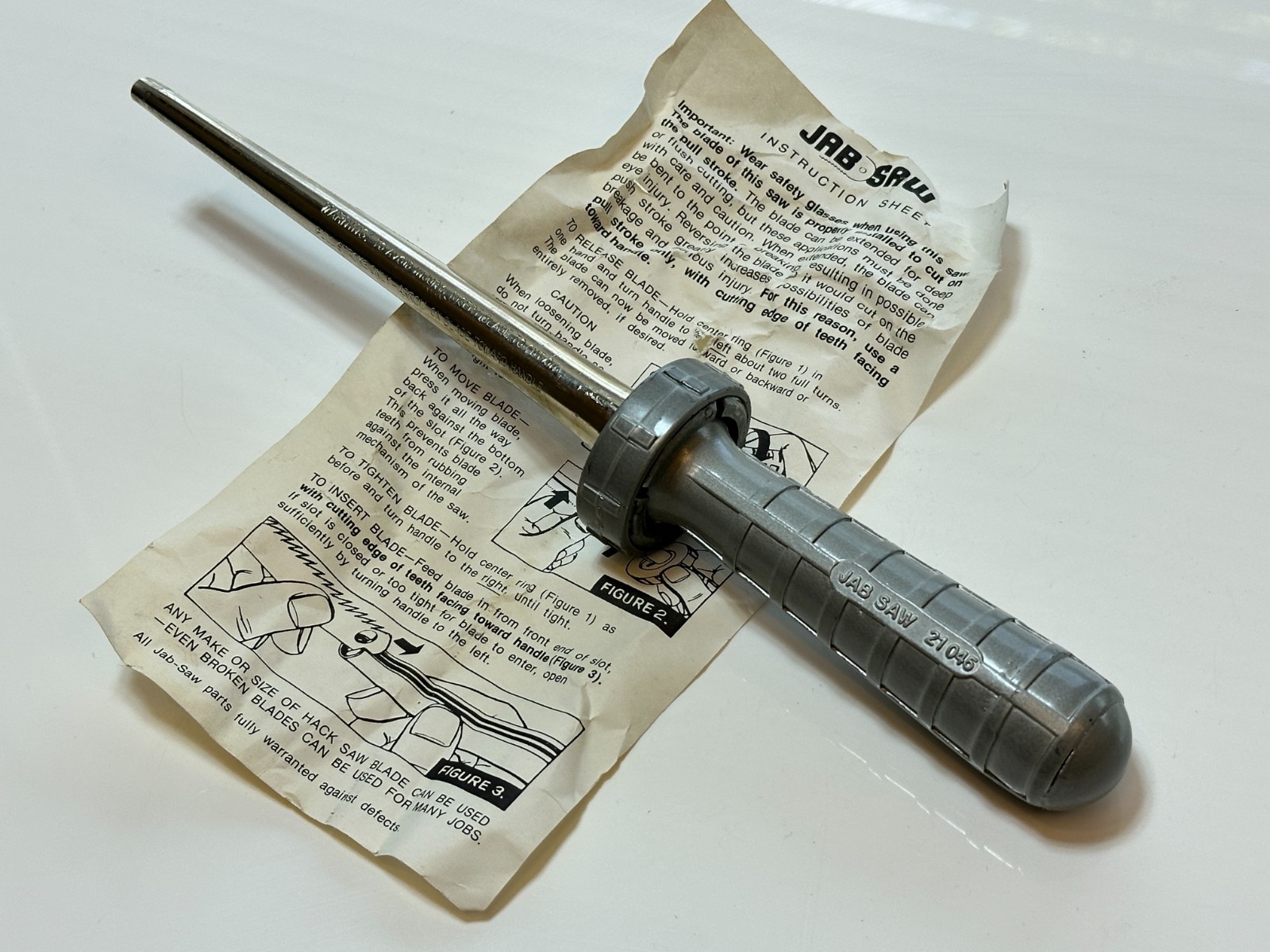 Easco Tools USA 21045 (Rare) Jab Hack Saw w/ Original Instructions NEW Old Stock