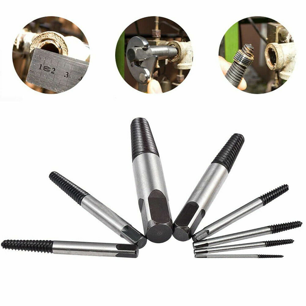 8 Pcs Screw Extractor Set Made of Carbon Steel Damaged Screw Broken Bolt Water