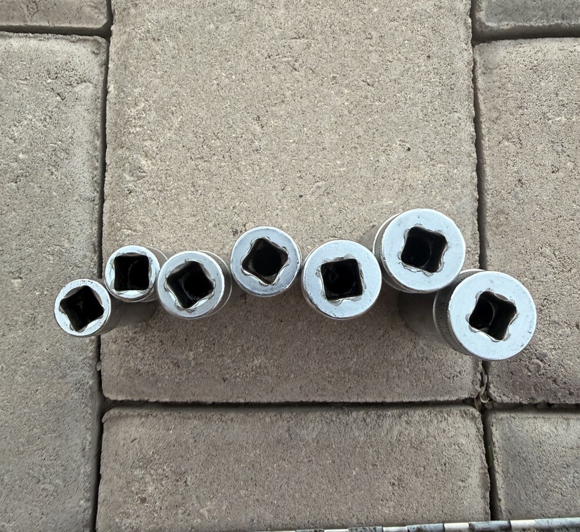 Snap On 3/8 Drive Deep Well Metric 6 Point Sockets 11,12,15,16,17,18,19mm 7 Pc
