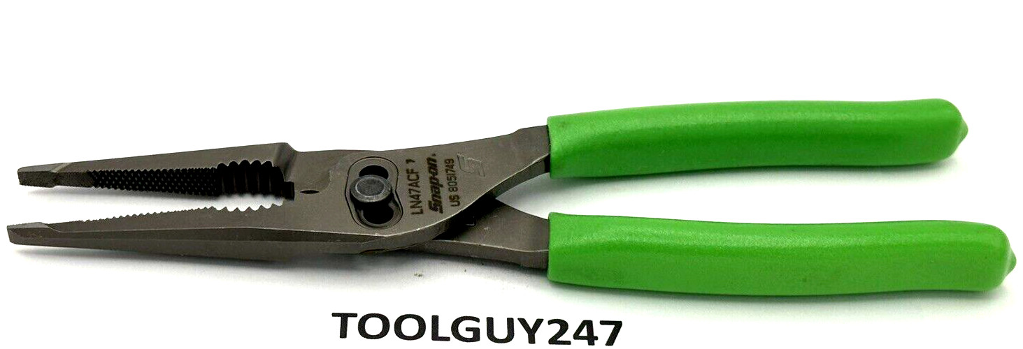 SNAP ON TOOLS USA GREEN 9″ Talon Grip Long Nose Slip Joint Pliers LN47ACF G NEW