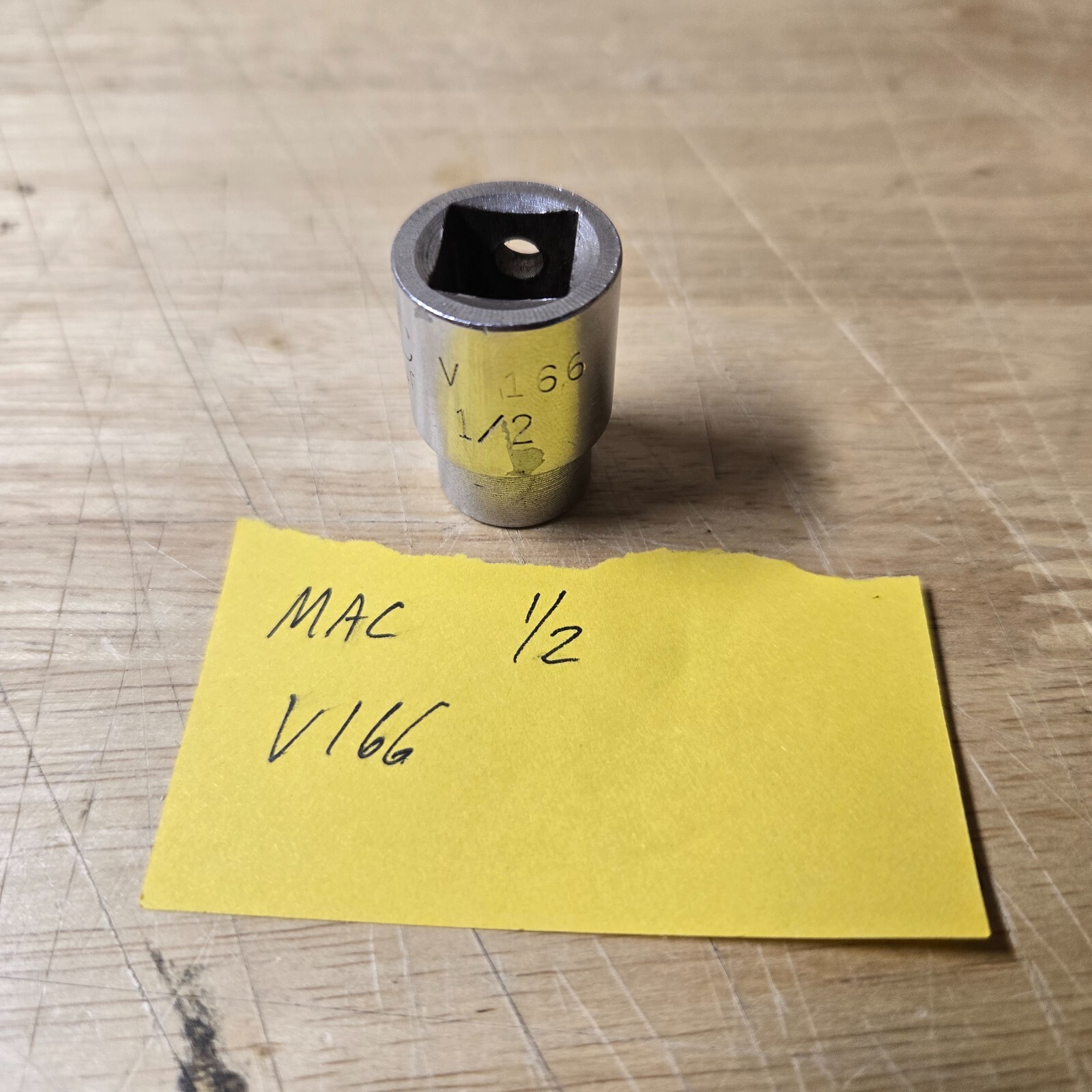 Mac Tools 1/2″ 6 Point (1/2″ Drive) Shallow Standard Socket V166 Made in USA