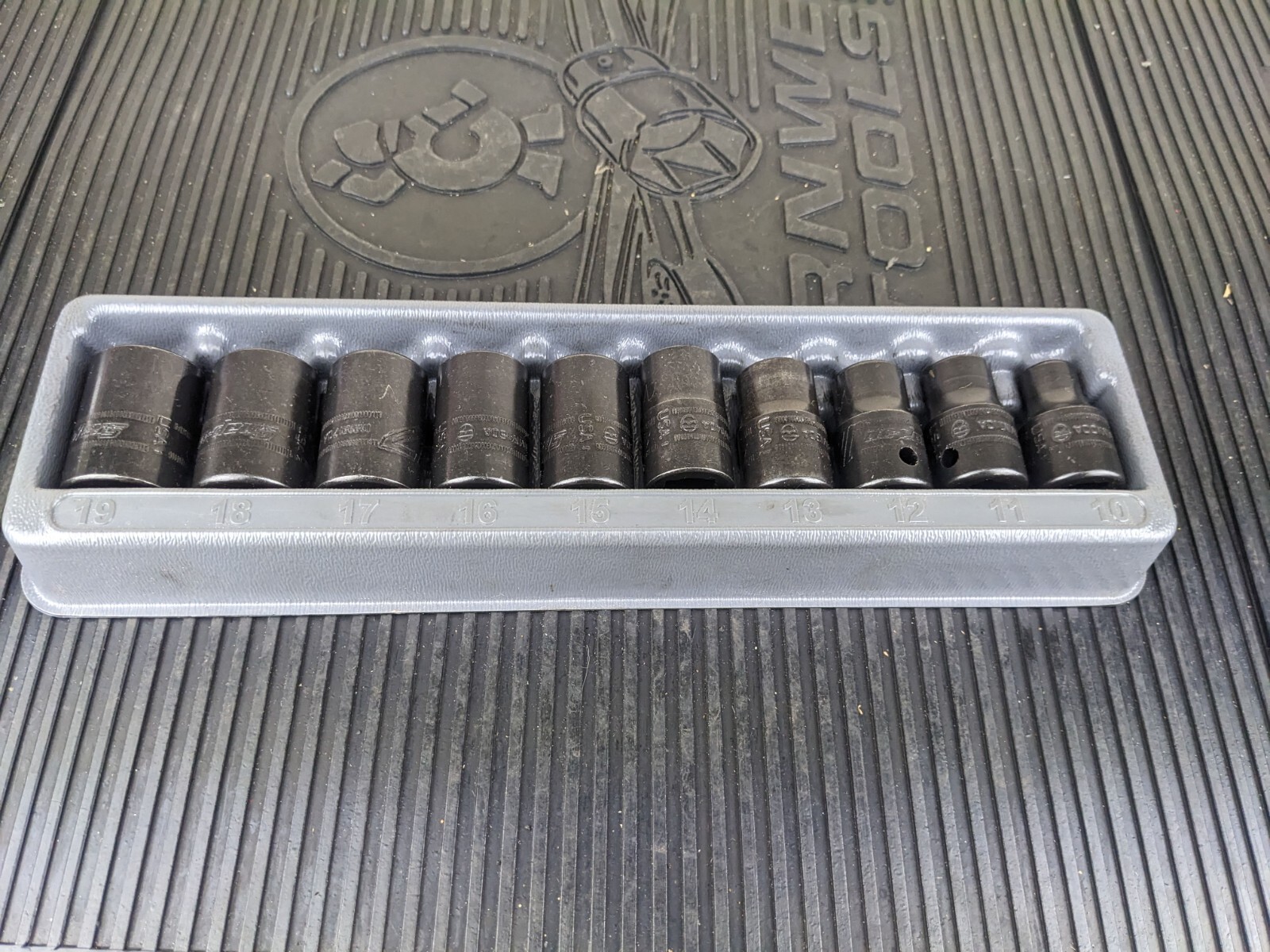 #bb249 Snap On 1/2″ drive 10 t0 19 mm 6-point Shallow Impact Socket Set 310IMMYA