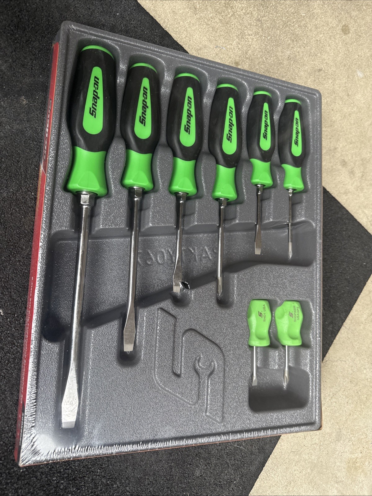 ForSnap On Green Tools Screwdriver Set 8 Pc.Combination Soft Instinct Handle New