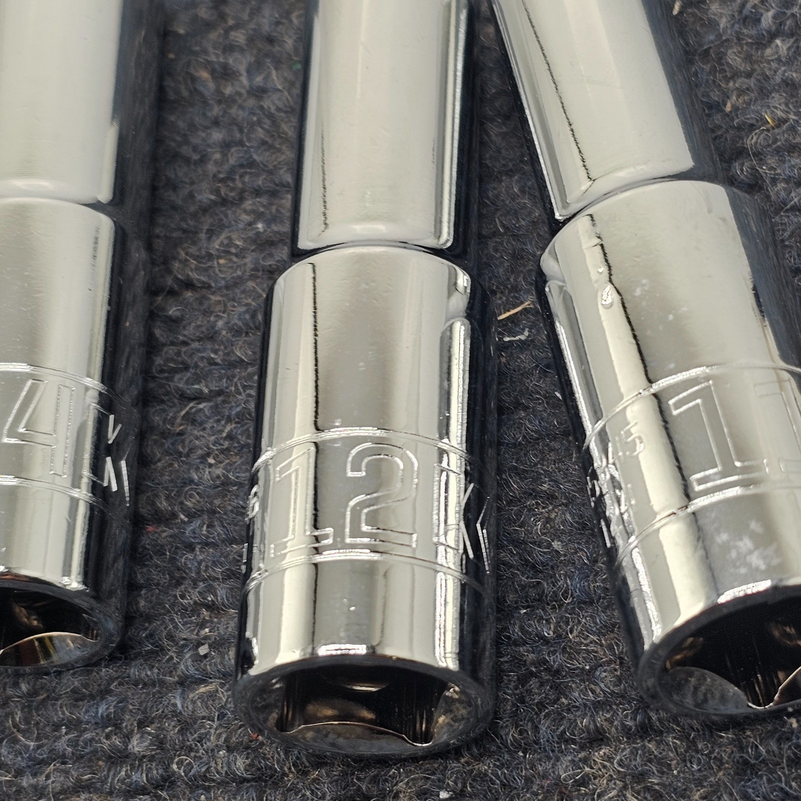 (QTY 4) Kobalt Drive Metric Deep Sockets 15mm, 14mm, 12mm, 11mm