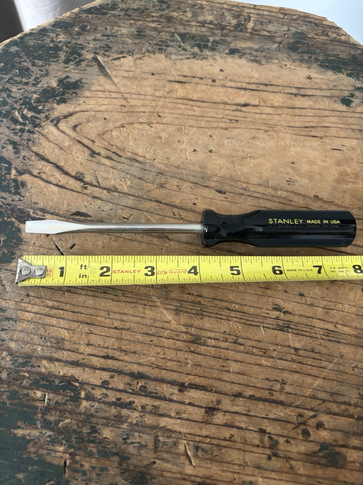 Vintage NOS Stanley USA Made Slotted Flat Head Black Handle Screwdriver