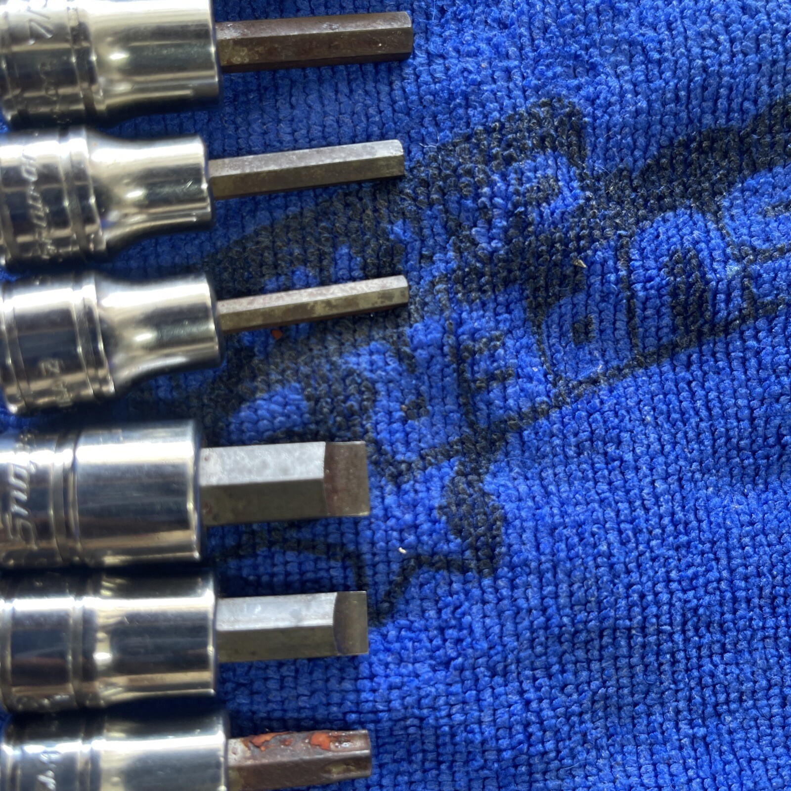 Snap On Allen Socket Set Of 12 3-1/2 Drive 9/16,1/2,5/16, And 7-3/8 Drive3/8,