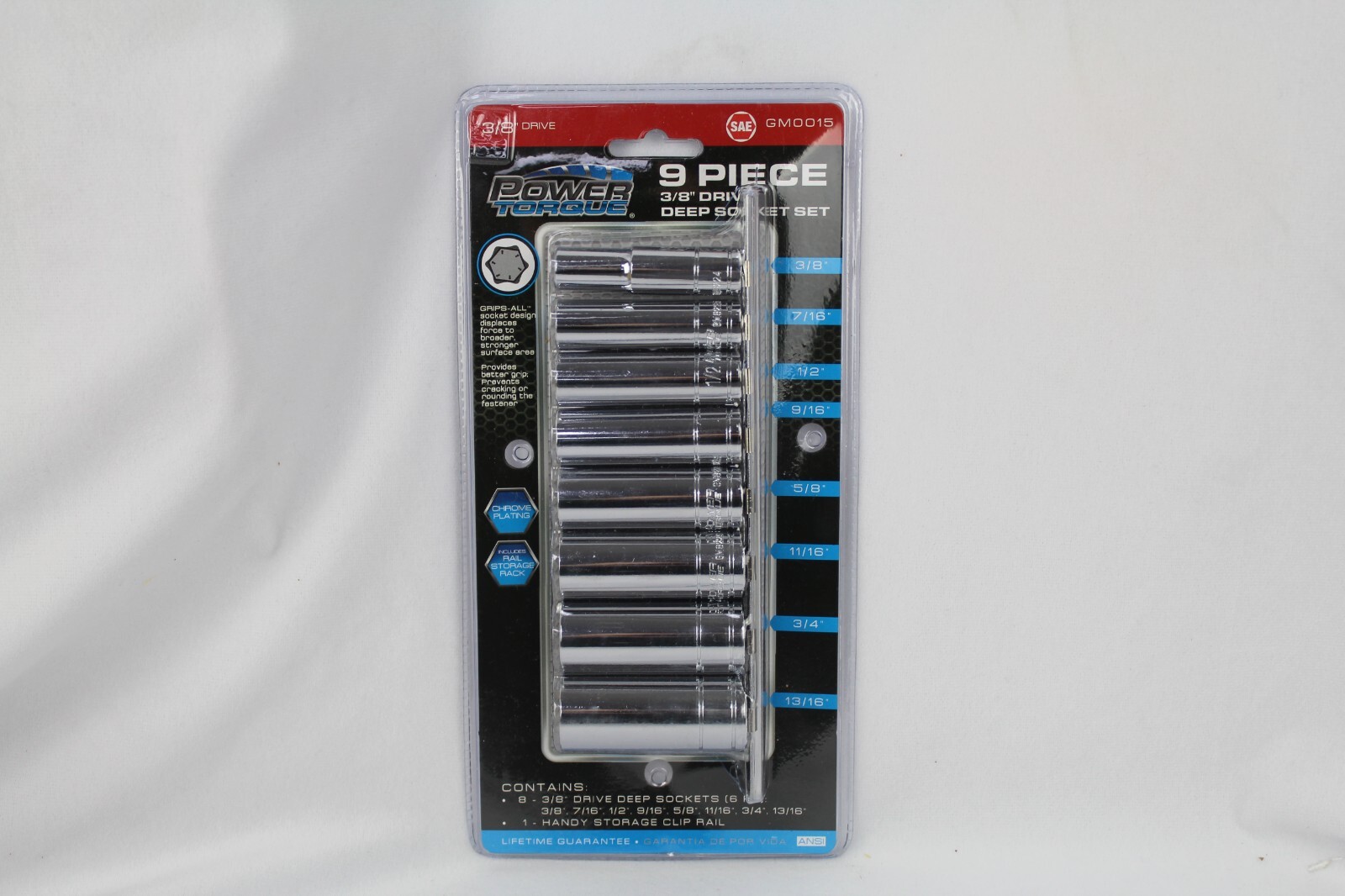 power torque 9 piece 3/8 drive deep socket set