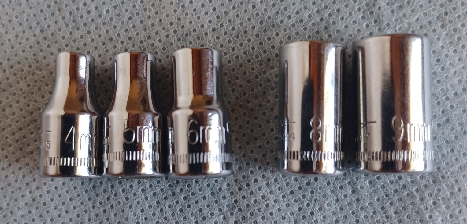 Lot Of 5 Craftsman 1/4” Drive 6 Point Metric Sockets 4-9mm ~ Made In USA