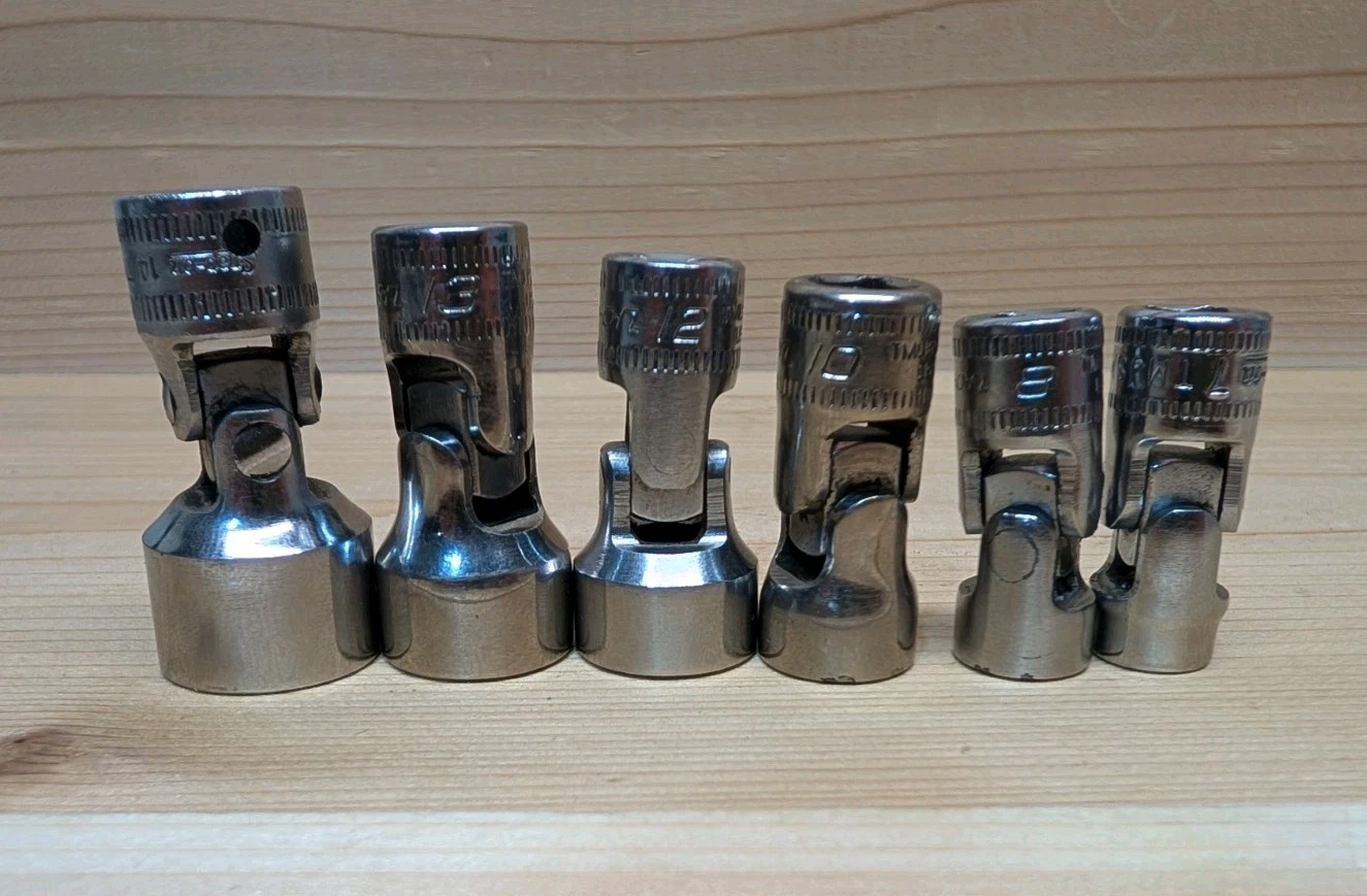 Snap-on 6 Piece 1/4″ Drive 6-Point Metric Swivel Universal Socket Set – USA
