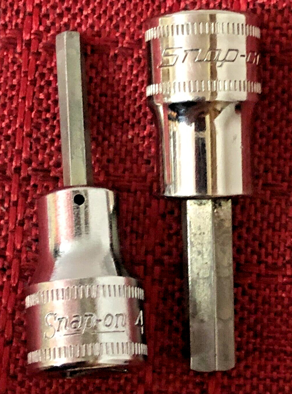 Snap On FAM4A & FAM7E Metric 4&7mm Chrome Hex Bit Socket 3/8″dr 2″L Good 8.5/10