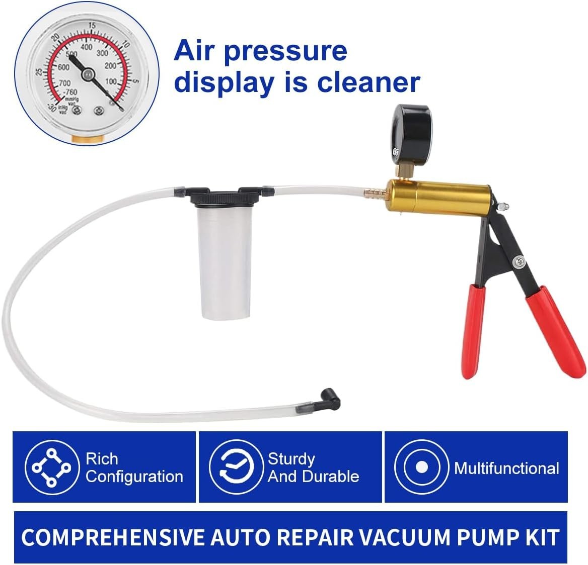 Versatile Brake Bleeder Kit with Handheld Pump for Cars & Motorbikes – 1.67 lbs