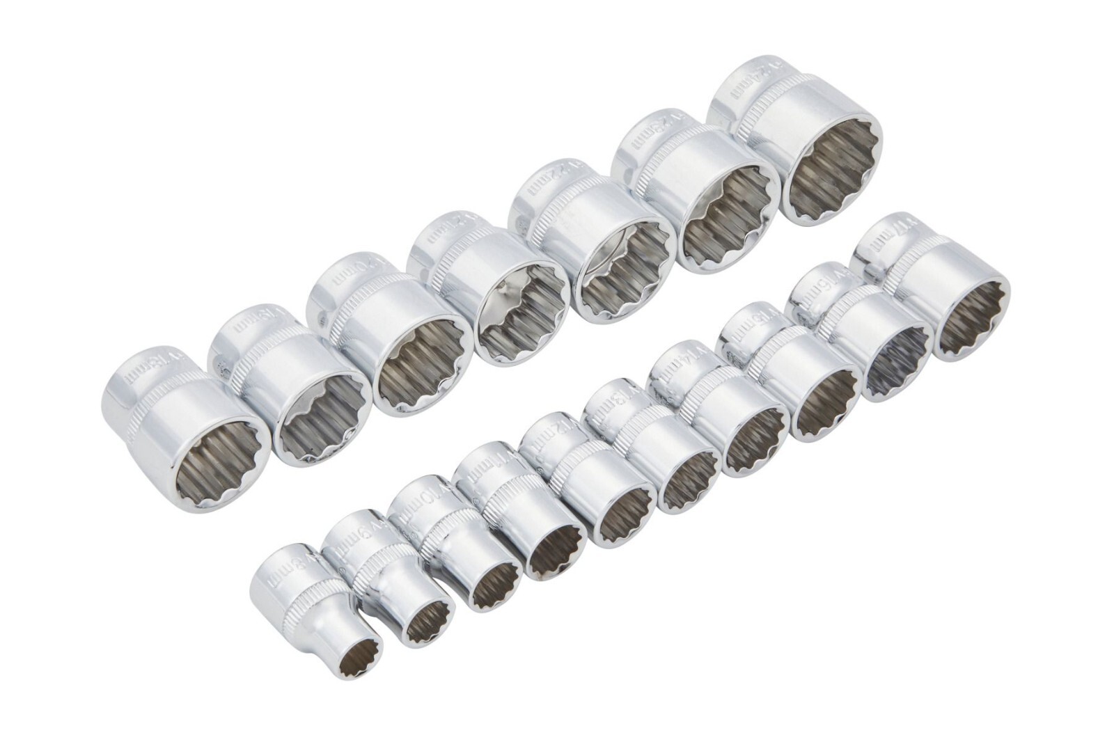 Blue Spot Tools 17 PCE 3/8 Drive Metric Shallow Sockets (8-24mm)