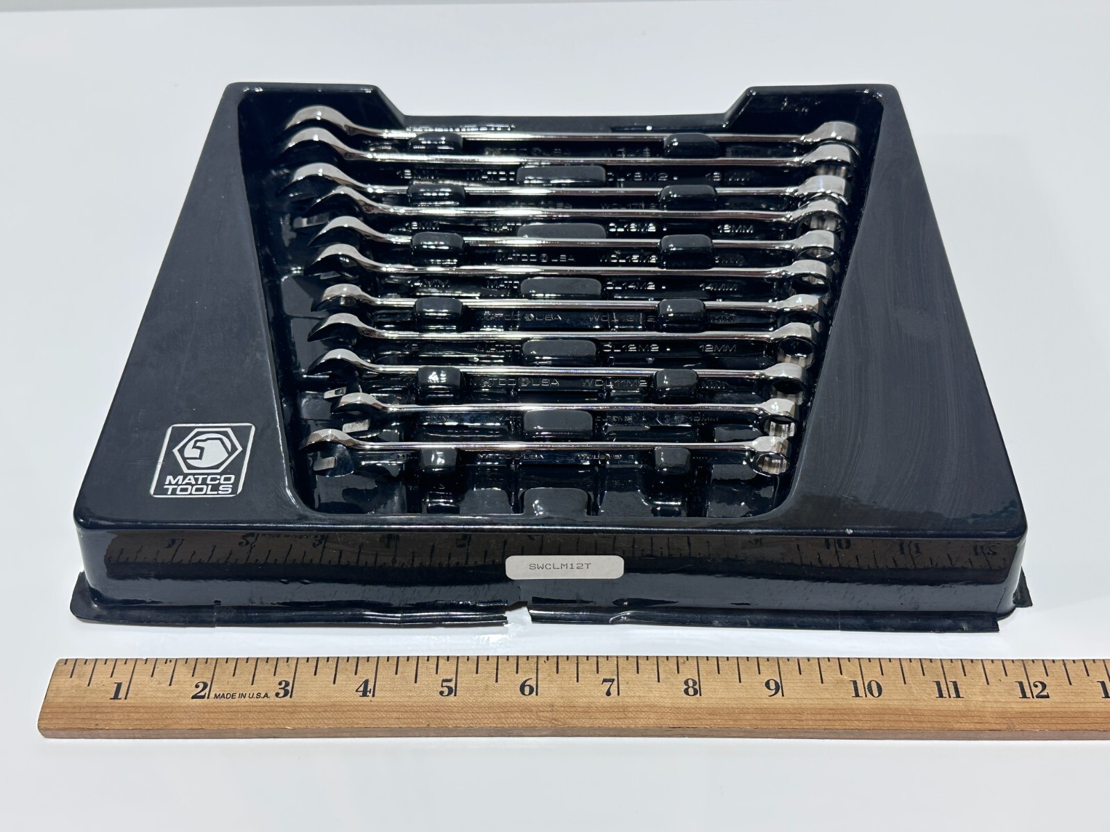 Matco Tools USA SWCLM12T 11pc Metric 9mm-19mm Full Polish Combination Wrench Set